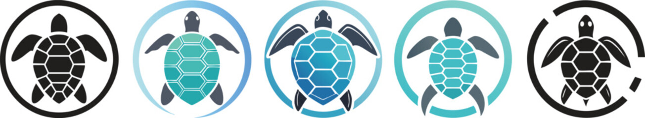 Obraz premium Turtle logo set