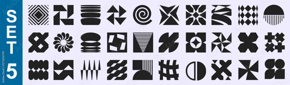 Canvas Prints brutal shapes minimal style design geometric set 5. postmodern geometric forms. collection vector sh