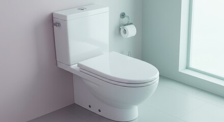 An eco-friendly toilet featuring a sleek design and dual-flush button, ideal for energy-saving bathrooms