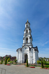 St. Theodore Cathedral and bell tower built in Russian style in the center of ancient Pinsk, Belarus