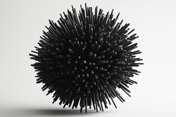 Abstract 3d shape made of little needles.