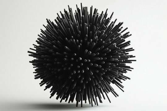 Abstract 3d shape made of little needles.