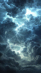 Obraz premium Dramatic Stormy Sky with Lightning