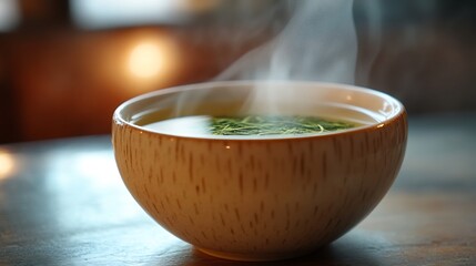 Mamaki Tea steeping in a fine porcelain cup high key lighting illuminating the delicate herbal infusion soft white steam rising elegantly