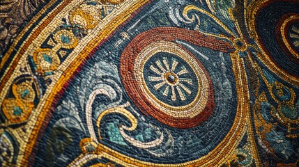 Obraz premium Close-up of an ornate decorative pattern featuring spiral shapes and