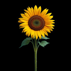 Obraz premium sunflower isolated on black