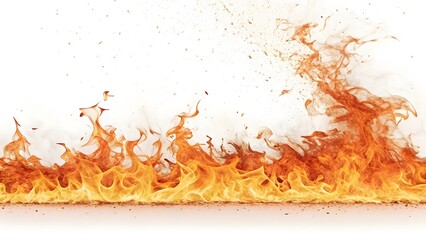Flames Dancing Against a White Background Create a Captivating and Powerful Visual Display of Fire