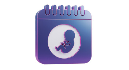 Isolated Calendar with Baby Fetus