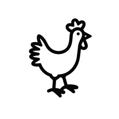 Rubber chicken icon in black line art on transparent background, humor concept