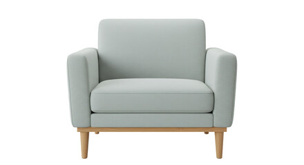 Isolated Armchair Light Blue Linen Fabric