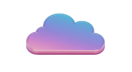 Isolated Glossy Pastel Cloud Icon Symbolizing Cloud Computing