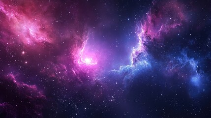 Fototapeta premium Cosmic nebulae with vibrant hues of pink and blue