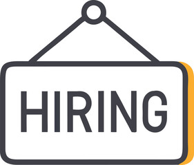 Eye-Catching Job Vacancy Icon with "Hiring" Sign | Download Now