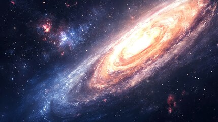 Cosmic spiral galaxy in deep space