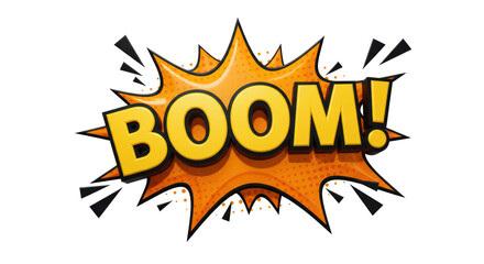 Isolated Comic Book Style Boom Explosion