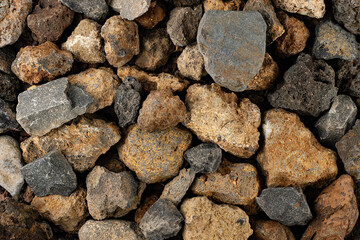 Close-up background texture of stones in different colors