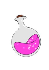 illustration of a bottle with a glass