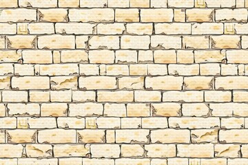 Obraz premium A Stacked Brick Stone Wall with a Close-Up View, Beige and Textured Surface