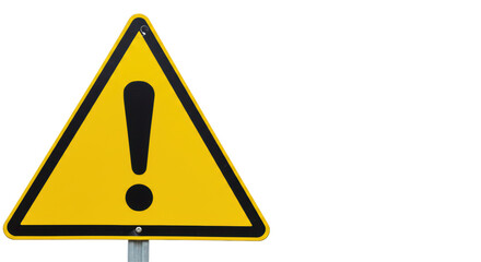 Isolated Yellow Warning Sign with Exclamation Mark