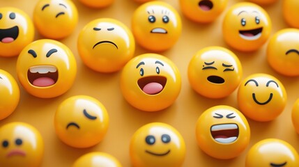 Diverse range of emoji faces