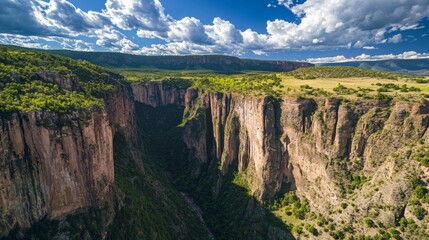 A thrilling bungee jumping experience off a scenic cliff into a deep canyon,