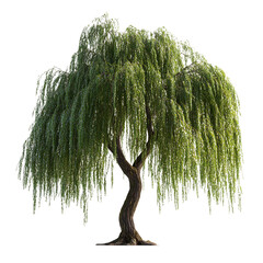 Weeping Willow Tree Isolated on Transparent Background