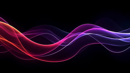 Fototapeta premium Abstract wave lines pattern dynamic colorful light flowing isolated on black background. concept of music, party, technology, modern. Abstract background flowing wavy lines. Colorful dynamic wave 