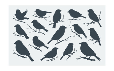 Flying bird silhouette. Bird silhouette vector illustration