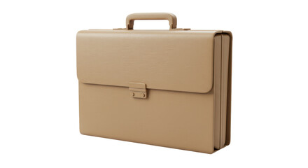 Isolated Tan Leather Briefcase for Professional Use
