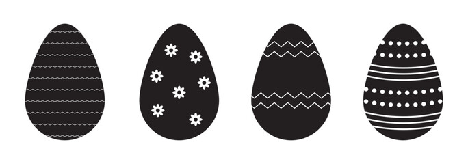 Easter egg icon Thin line art collection on transparent background. EPS 10.