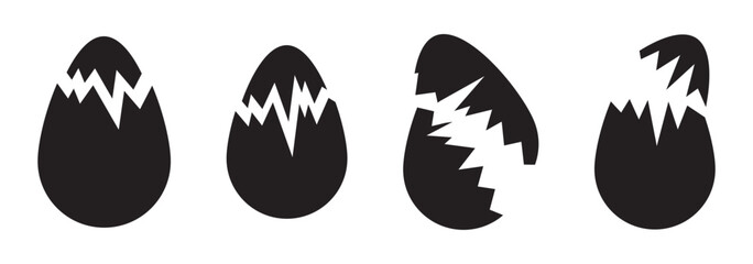 Easter eggs drawn by continuous one line. Minimalist style Happy Easter concept. Greeting banner design. Vector illustration.