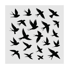 Flying bird silhouette. Bird silhouette vector illustration