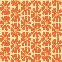 Fototapeta premium vintage square flower on seamless background. A fun hippie pattern in the style of the 70s