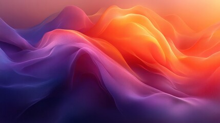 Obraz premium Abstract Colorful Waves in Gradient Tones of Pink, Purple, and Orange