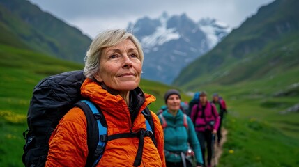 Hiking adventure with friends mountain trails photography scenic landscape upbeat perspective