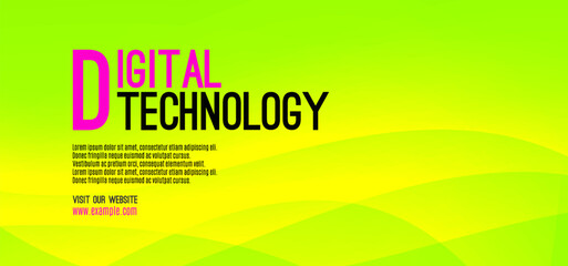 Digital technology speed connect yellow green background, cyber nano information, abstract communication, innovation future tech data, internet network connection, Ai big data, line dot illustration