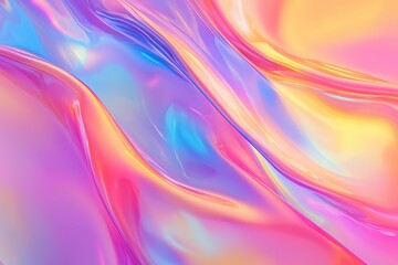 Obraz premium Glass Chrome Pastels Vibrant Background, glass abstract wallpaper iridescent neon holographic. Soft glass chrome translucent Pastels Vibrant Background. Design visual elements for banner, poster