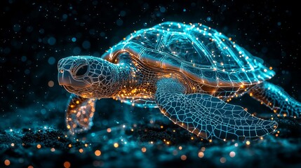 A turtle that is swimming in the ocean