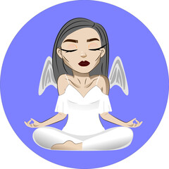 International Yoga Day. June 21. A woman is doing yoga, practicing, meditation. Flyer, banner. poster. Self-care, self-love.