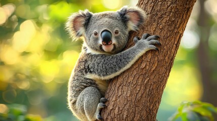 Obraz premium A koala bear sitting on top of a tree