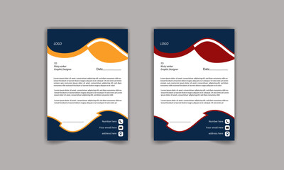 Modern minimal Creative & Clean business style letterhead bundle of your corporate project design.set to print with vector & illustration set. 