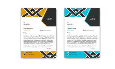 Modern Creative & Clean, minimalist business style letterhead bundle of your corporate project design.set to print with vector & illustration. corporate letterhead  color variation bundle