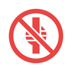 Red circle symbols indicate prohibited actions, warning of no parking, smoking, or entry