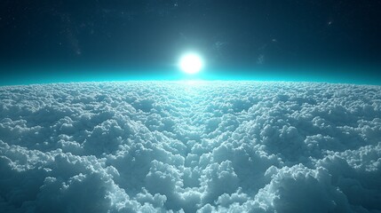 Fototapeta premium A view of the sun shining through the clouds in the sky