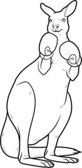 Kangaroo Boxer Boxing gloves Boxing Animal Vector Graphic Art Illustration