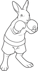 Rabbit Boxer Boxing gloves Boxing Animal Vector Graphic Art Illustration