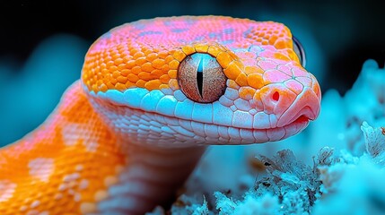 Fototapeta premium A close up of a snake's face on a coral reef