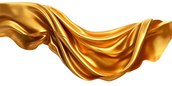 Golden Silk Drape Luxury Fabric Flowing Waves,