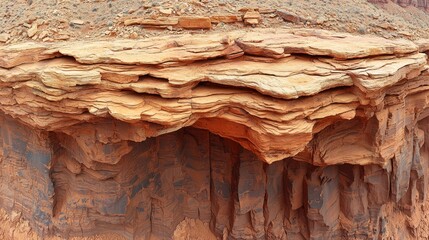 A large rock formation in the middle of a desert