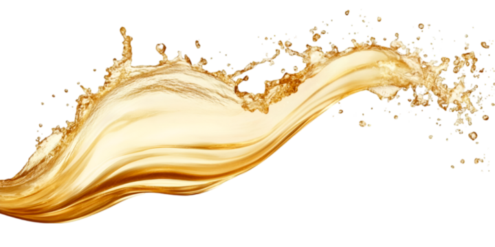 Golden liquid splash flowing elegantly on black background - Powered by Adobe
